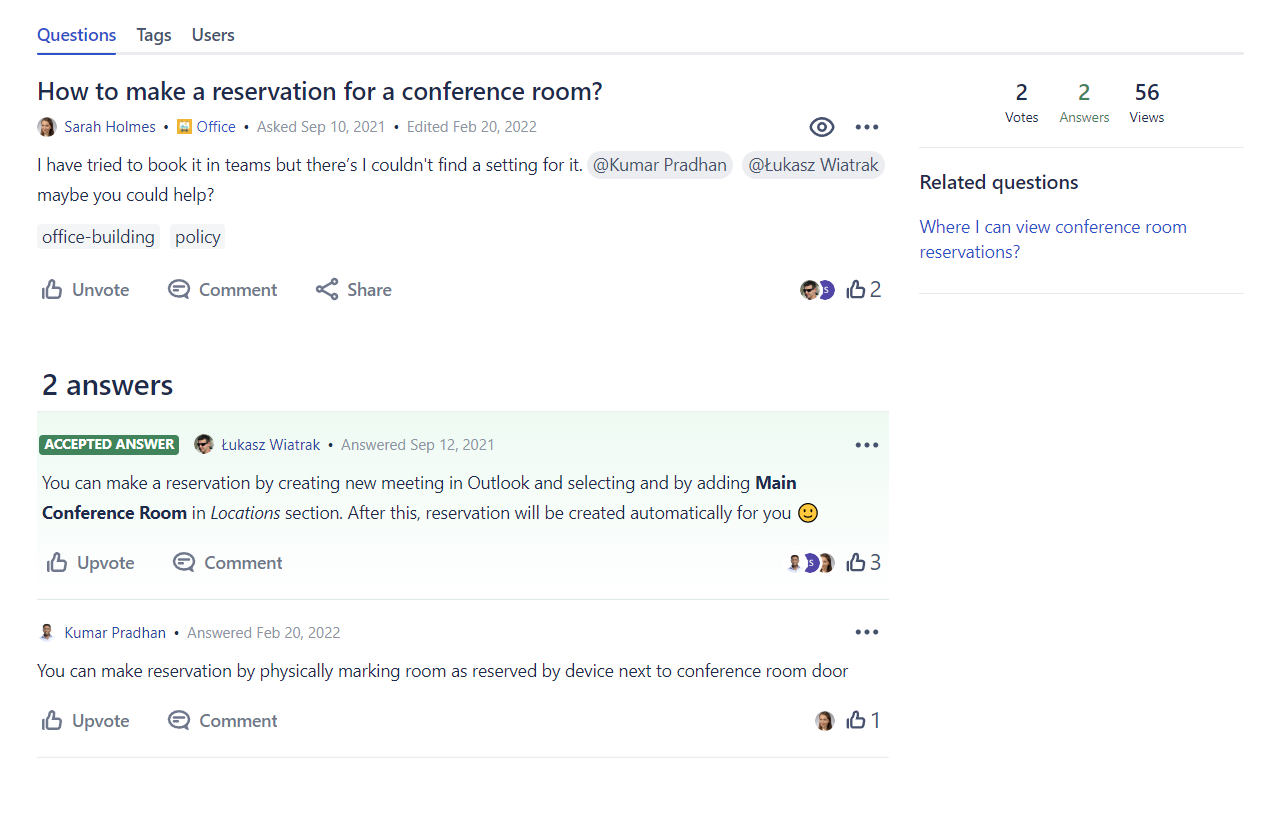 Community Questions answer thread with an accepted answer